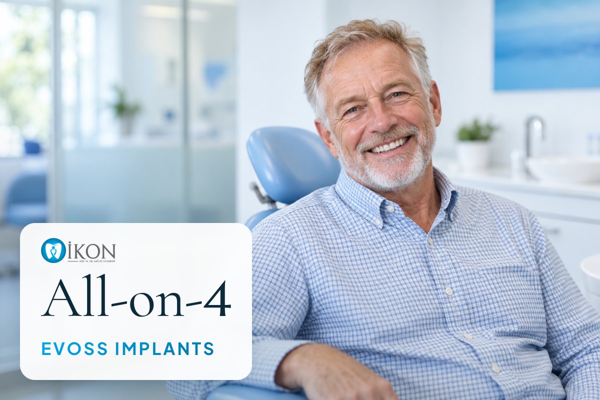 All-on-4 with Evoss implants in Istanbul, Turkey (illustrative image, not a patient)