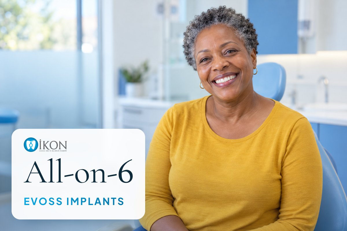 All-on-6 with Evoss implants in Istanbul, Turkey (illustrative image, not a patient)
